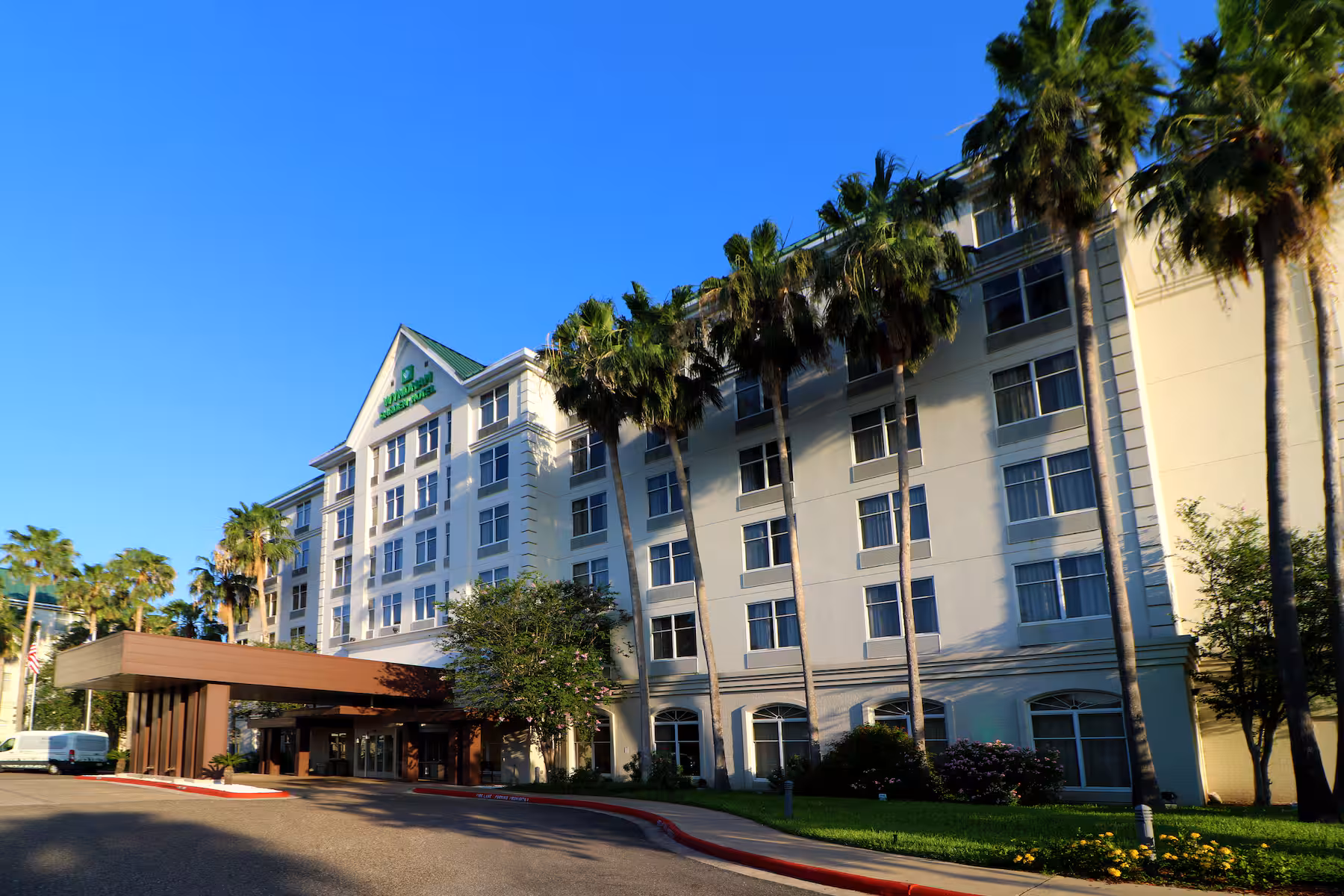 Front of the Wyndham Garden Hotel